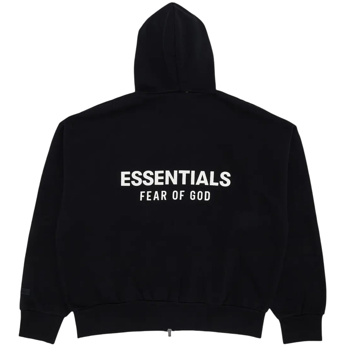 Sort Fear God Essentials Classic Hood Zip Sweatee Shirt Black - Fear Of God Shirt  - 198437474621