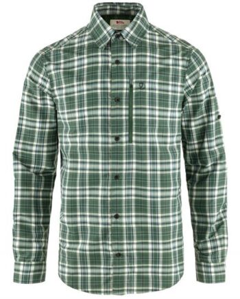 Hvid Fjallraven Abisko Hike Shirt Mens Chalk White Deep Patina - Fjällräven Shirt  - 7323450988371