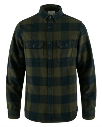 Fjallraven Vik Heavy Flannel Shirt Mens Deep Forest Dark Navy - Fjällräven Shirt  - 7323451063190
