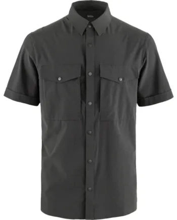 Grå Fjallraven Abisko Trekking Shirt Herre Mænd Dark Grey Skjorter - Fjällräven Shirt  - 7323451090349