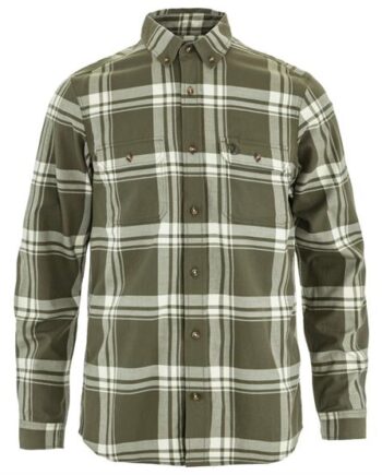 Hvid Fjallraven Vik Lite Flannel Shirt Mens Laurel Green Chalk White - Fjällräven Shirt  - 7323451114403