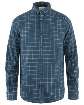 Fjallraven Vik Flannel Shirt Mens Indigo Blue Flint Grey - Fjällräven Shirt  - 7323450794705