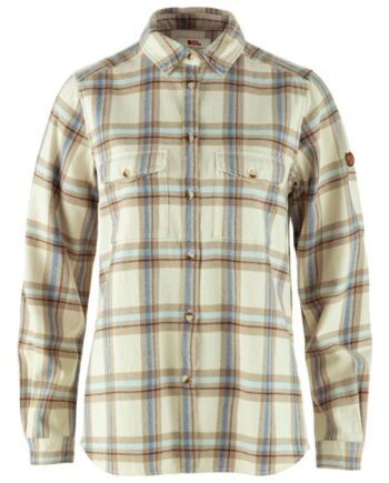 Hvid Fjallraven Vik Heavy Flannel Shirt Womens Chalk White Fossil - Fjällräven Shirt  - 7323451111464