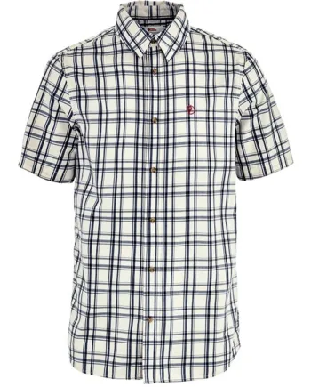 Hvid Fjallraven Vik Lite Shirt Herre Mænd Chalk White Dark Navy Skjorter - Fjällräven Shirt  - 7323451162510