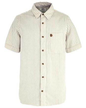 Hvid Fjallraven Vik Travel Shirt Mens Chalk White Sand Stone - Fjällräven Shirt  - 7323451160059