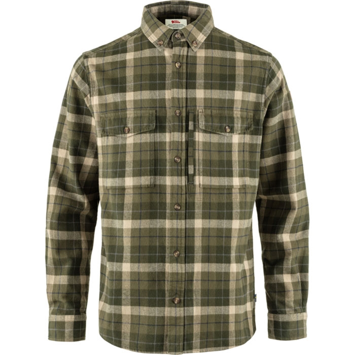 Grøn Fjallraven Varmland Heavy Flannel Shirt Herre Mænd Green Deep Forest Skjorter - Fjällräven Shirt  - 7323450924898
