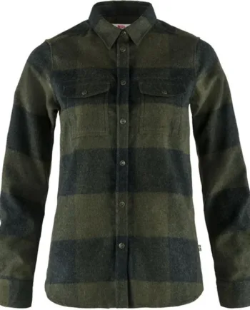 Grøn Fjallraven Canada Shirt Kvinder Damer Deep Forest Dark Grey 2xl Fleecejakker Softshell - Fjällräven Shirt  - 7323450801922