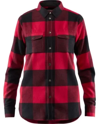 Rød Fjallraven Canada Shirt Kvinder Damer Red 2xl Fleecejakker Softshell - Fjällräven Shirt  - 7323450801878