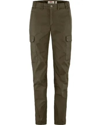 Grøn Fjallraven Stina Trousers Woman Dark Olive Regular Bukser - Fjällräven Jeans  - 7323450785215