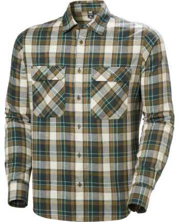 Sort Helly Hansen Lokka Flannel Shirt Skjorte Herre Grøn Brun - Helly Hansen Shirt  - 7042040102743