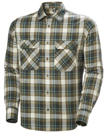 Helly Hansen Mens Lokka Flannel Shirt Dark Jungle Plaid - Helly Hansen Shirt  - 7042040102750