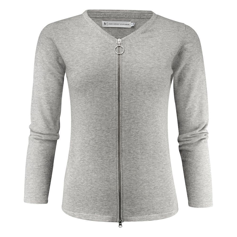 James Harvest Ashland Cardigan Dame 2122511 Grey Melange Sweatee Shirt James Harvest Trøjer - James Harvest Shirt - 7332592306578