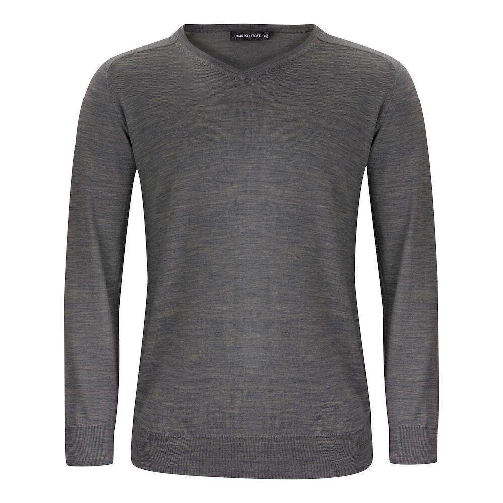Harvest & Frost Merino Herre 2930101 Grey Melange Sweatee Shirt Fjernlager Sweather - Shirt - 7332592274228