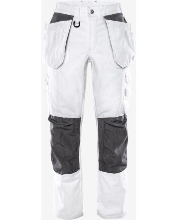 Hvid Kansas Håndværker Bomuld Bukser Dame 259 Bukser 124292 896 Dame - Kansas Jeans  - 7322301590688