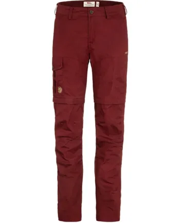 Rød Fjallraven Karla Pro Zip Off Trousers Woman Bordeaux Red Bukser - Fjällräven Jeans  - 7323450867058
