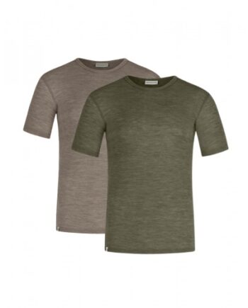 Kortærmet Shirt Til Herre 100 Merino Uld Pak Moss Light Brown - Byhappyme Shirt  - 5715701011778