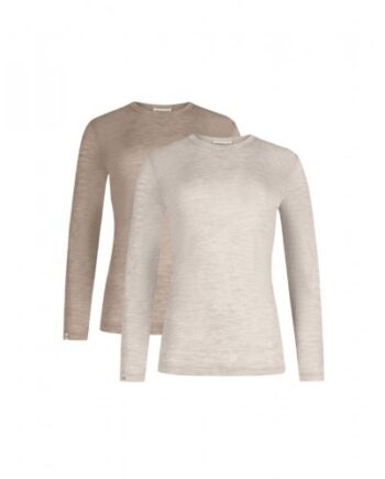 Langærmet Shirt Til Dame 100 Merino Uld Pak Beige Nature Melange - Byhappyme Shirt  - 5715701010801