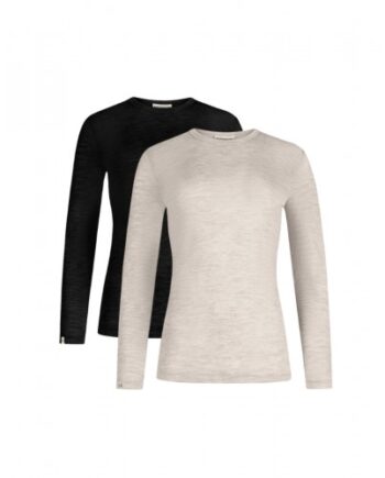 Langærmet Shirt Til Dame 100 Merino Uld Pak Nature Melange - Byhappyme Shirt  - 5715701010801