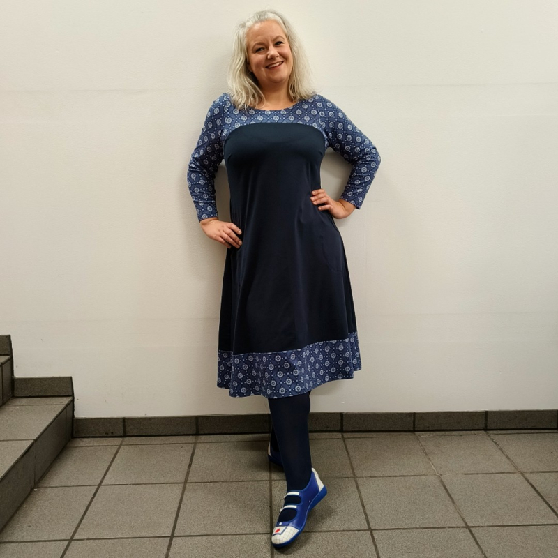 Blå Saki Blue Flower - Amamiko Jeans