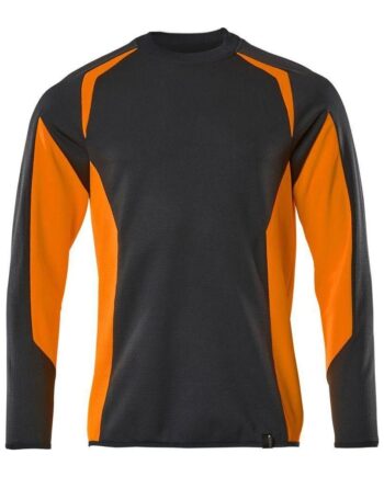 Mascot Accel Safe Sweatee Shirt Moderne Pasform 22084 781 Mørk Marine Vis Orange Sweatee Shirt Discount Herre - Mascot Shirt  - 5711074973835