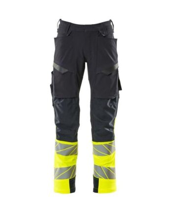 Mascotaccelerate Safe Bukser Knælommer Full Stretch 19179 511 01017 Mørk Marine Vis Gul Mørk Marine Vis Gul 82c44 Bukser Baglomme Bukser - Mascot Jeans  - 5711074800018