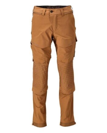 Mascotcustomized Arbejdsbukser Knælommer Stretch 22279 605 Nøddebrun 82c42 Bukser Baglomme Bukser - Mascot Jeans  - 5715411010382