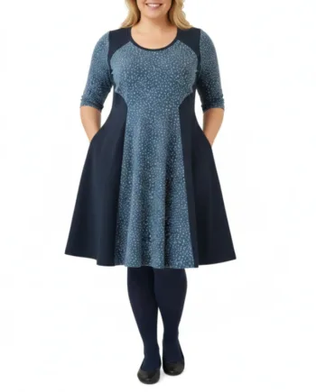 Blå Plus Size Kjole Meika Blue Dot - Amamiko Jeans