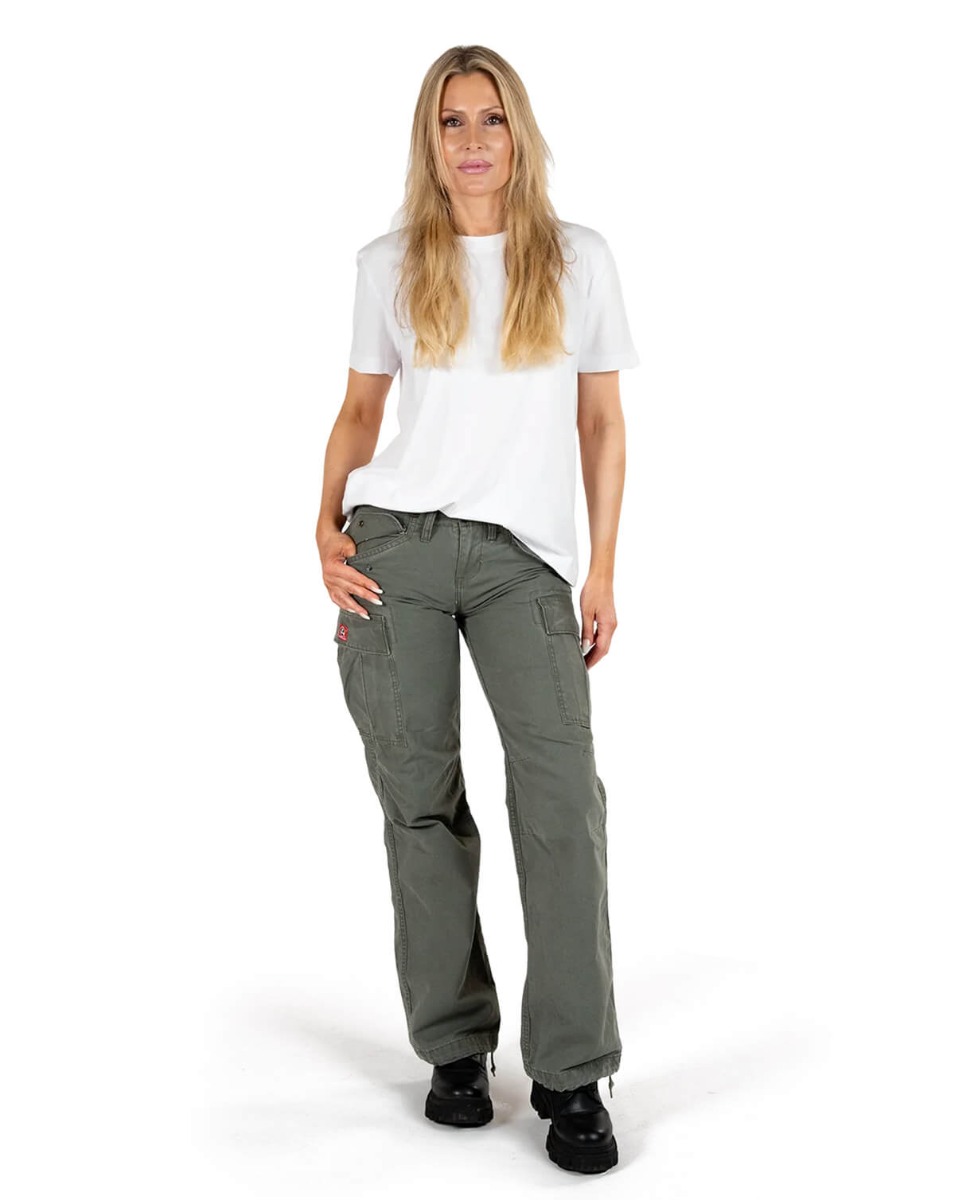 Olive Molecule Riptail Combats Cargobukser Dame N W27 - Molecule Jeans  - 5740032901276