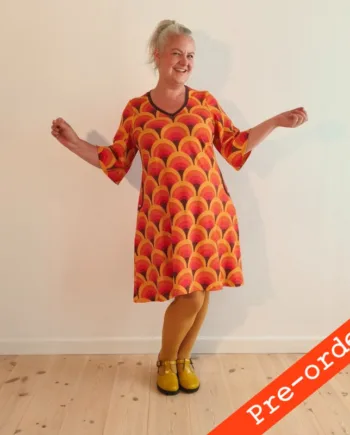 Orange Tulla Kjole Retro Rainbow - Amamiko Jeans