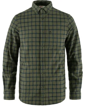Grøn Fjallraven Vik Flannel Shirt Herre Mænd Laurel Green Indigo Blue Skjorter - Fjällräven Shirt  - 7323450929190