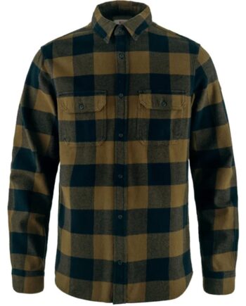 Mørkeblå Fjallraven Vik Heavy Flannel Shirt Herre Mænd Wood Brown Dark Navy 2xl Skjorter - Fjällräven Shirt  - 7323451063206
