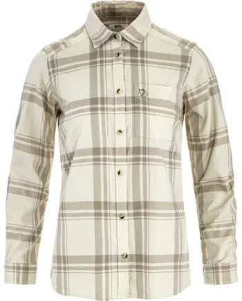 Hvid Fjallraven Vik Lite Flannel Shirt Chalk White Fosil Skjorter - Fjällräven Shirt  - 7323451153402