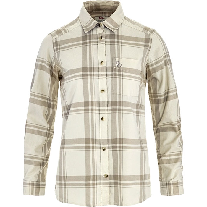 Hvid Fjallraven Vik Lite Flannel Shirt Chalk White Fosil Skjorter - Fjällräven Shirt - 7323451153402