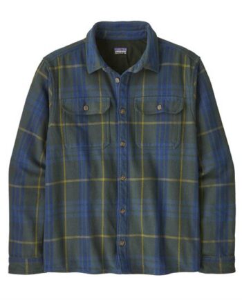 Grøn Patagonia Mens Fjord Loft Shirt Netted Old Growth Green - Patagonia Shirt