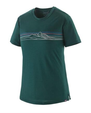 Grøn Patagonia Womens Cap Cool Merino Blend Shirt Strata Cascade Green - Patagonia Shirt  - 198077175223