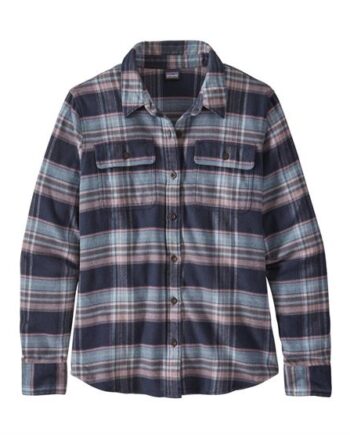 Patagonia Womens Fjord Flannel Shirt Cabin Time Smoulder Blue - Patagonia Shirt  - 192964743809