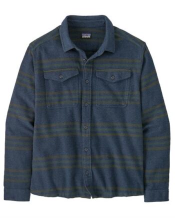 Patagonia Mens Fjord Flannel Shirt Treelined Smolder Blue - Patagonia Shirt  - 196924489486