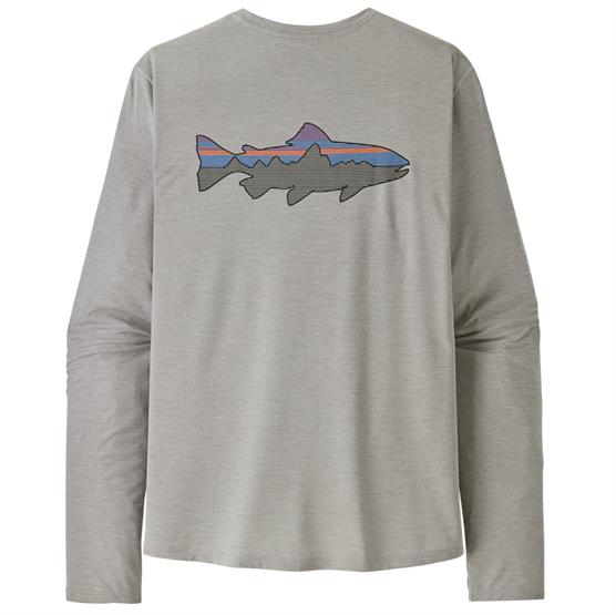 Patagonia Mens Cap Cool Sun Shirt Fitz Roy Trout Crisp Grey - Patagonia Shirt