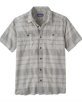 Patagonia Mens Back Step Shirt Shore Plaid Salt Grey - Patagonia Shirt  - 195699507203