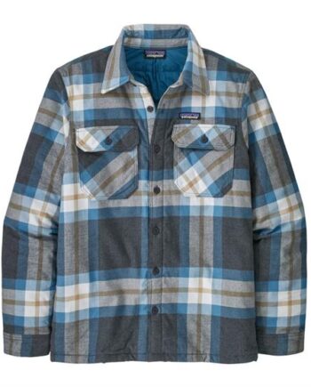 Sort Patagonia Mens Insulated Organic Cotton Fjord Flannel Shirt Forestry Ink Black - Patagonia Shirt  - 195699136076