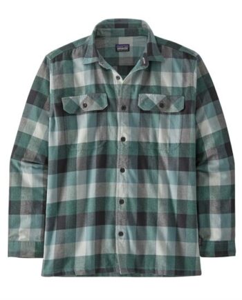Grøn Patagonia Mens Organic Cotton Fjord Flannel Shirt Guides Nouveau Green - Patagonia Shirt  - 195699837171