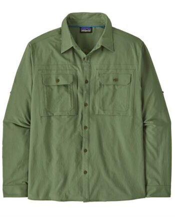 Grøn Patagonia Mens Self Guided Sun Shirt Terrain Green - Patagonia Shirt  - 196924776630
