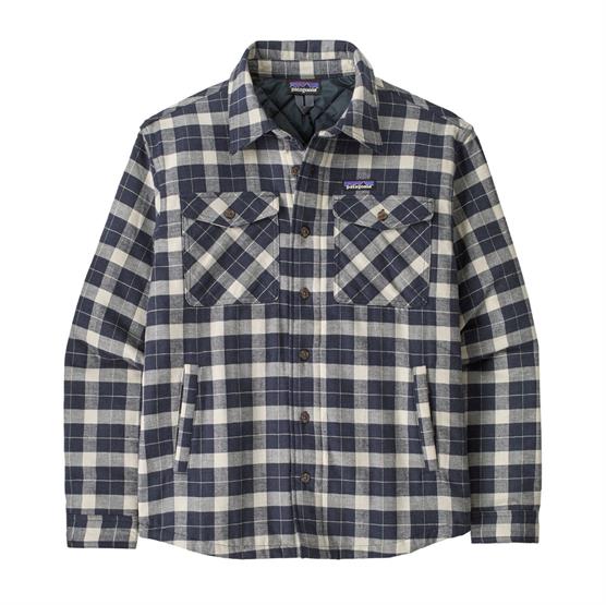 Grøn Patagonia Mens Insulated Fjord Flannel Shirt Evergreen Fjord Smolder Blue - Patagonia Shirt  - 199346024778