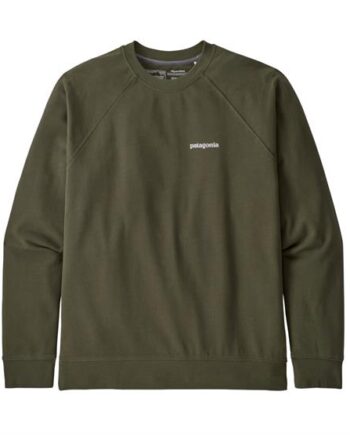 Grøn Patagonia Mens Logo Organic Crew Sweatee Shirt Basin Green - Patagonia Shirt  - 192964612365
