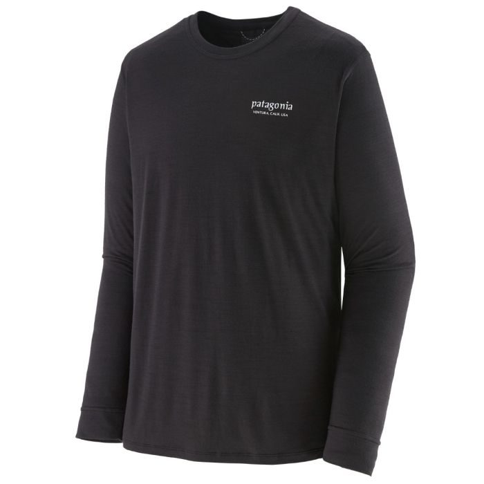 Sort Patagonia Cap Cool Merino Blend Graphic Shirt Heritage Header:black - Patagonia Shirt