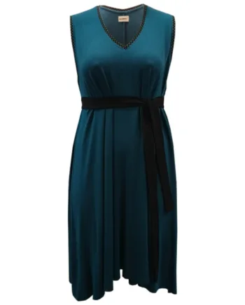 Blå Løs Plus Size Kjole Moon Soft Petrol - Amamiko Jeans