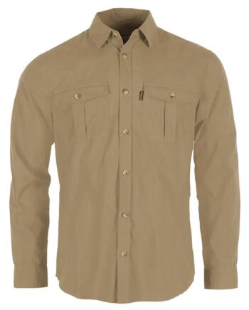 Pinewood Insectsafe Poplin Shirt Herre Mænd Sandstone 2xl Skjorter - Pinewood Shirt  - 7331090486423
