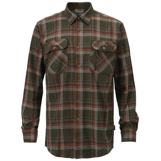 Grøn Pinewood Prestwick Exclusive Shirt Mens Green Burned Orange - Pinewood Shirt  - 7331090426979