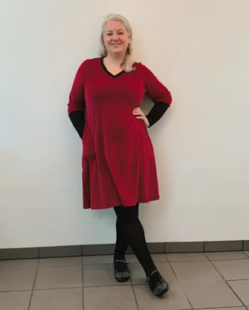 Rød Plus Size Kjole Tulla Bordeaux Velvet - Amamiko Jeans