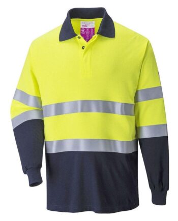 Portwest Anti Statisk Two Tone Polo Shirt Fr74 Gul Marine Poloshirt Overdele Portwest - Portwest Shirt  - 5036108292158